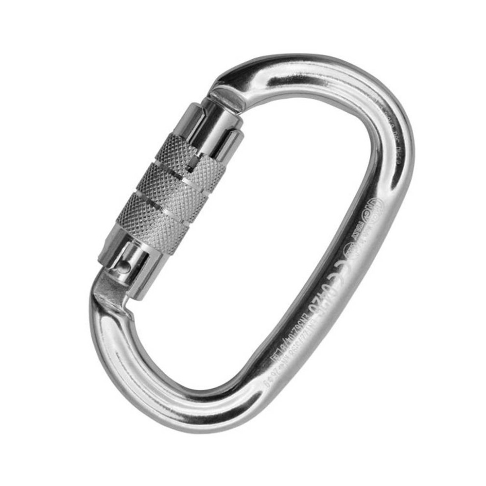 Mosquetão Ovalone Alu Twist Lock – Prateado – Kong