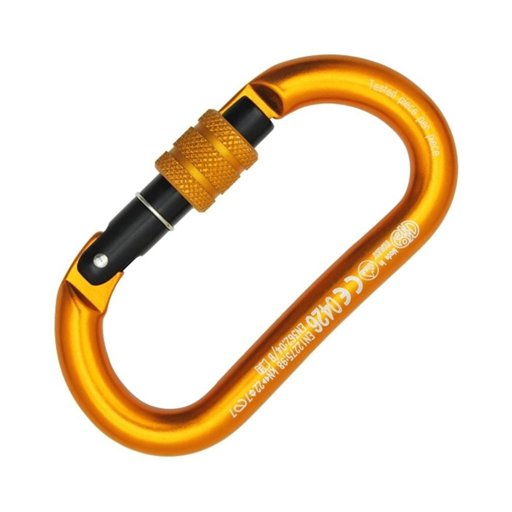 Mosquetão Oval Alu Classic Screw Sleeve – Laranja – Kong