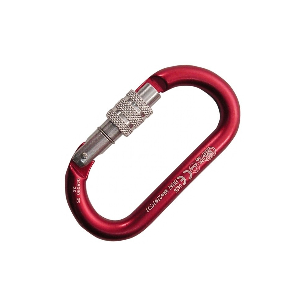 Mosquetão Oval Alu Classic Screw Sleeve – Vermelho – Kong
