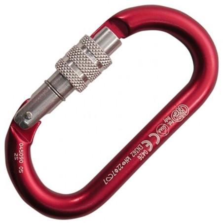 Mosquetão Oval Alu Classic Screw Sleeve – Vermelho – Kong