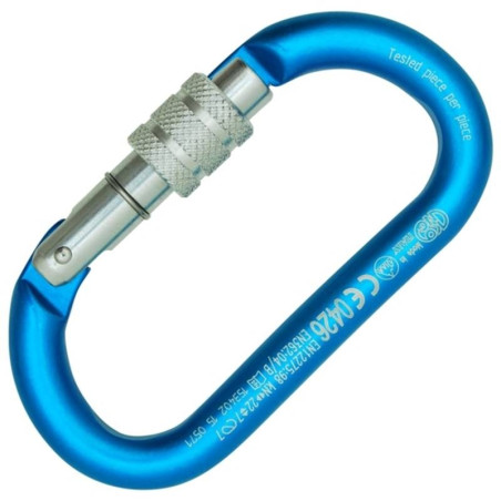 Mosquetão Oval Alu Classic Screw Sleeve – Azul – Kong