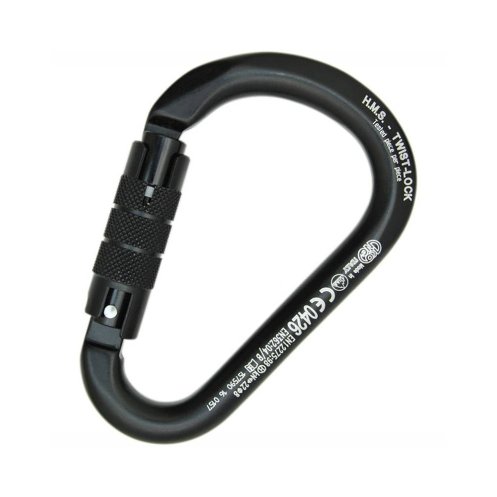 Mosquetão Hms Classic Twist Lock – Preto – Kong